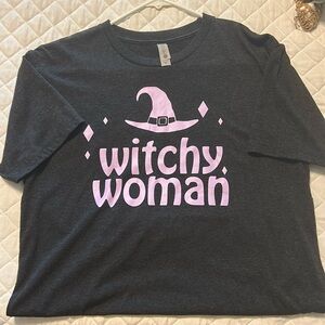 Witchy woman homemade Halloween shirt with lavender HTV Size medium